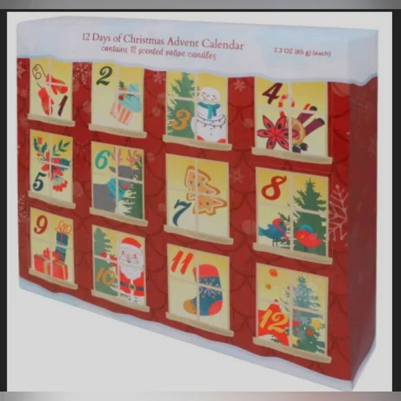 New Empire Candle Co 12 Days of Christmas Advent Calendar Votive Candle Set. - Picture 1 of 11